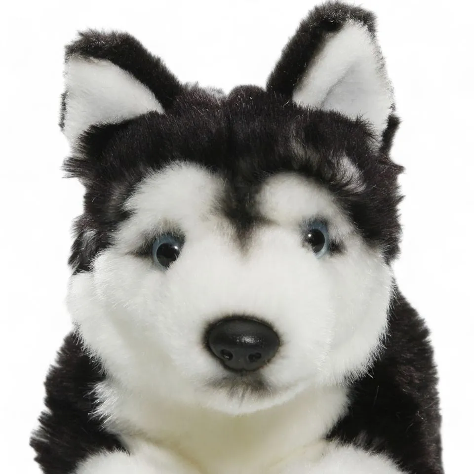 Kuscheltier Husky schwarz liegend