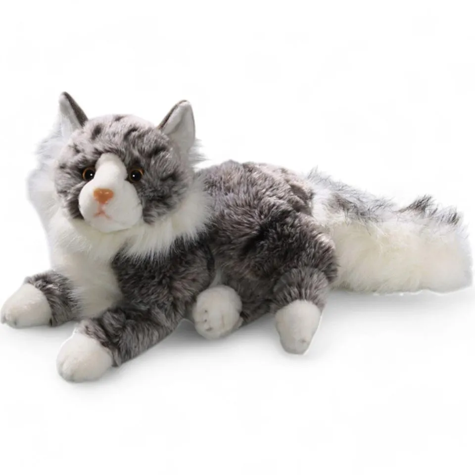 Stuffed Animal Cat, Maine Coon lying