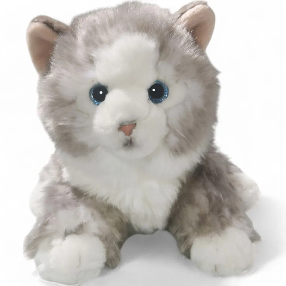 Stuffed Animal Cat lying grey