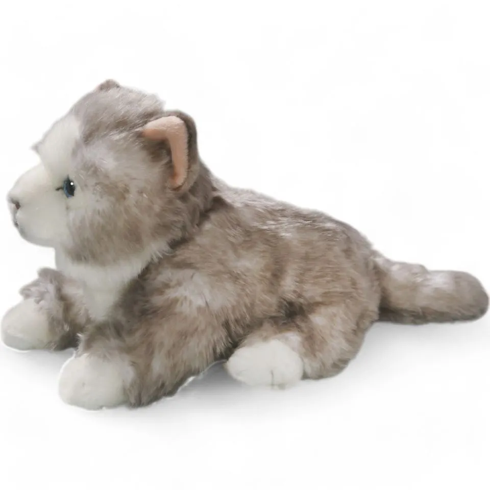 Stuffed Animal Cat lying grey