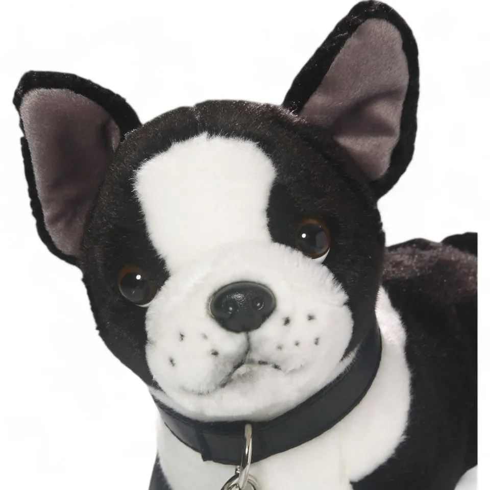 Stuffed Animal French Bulldog standing with lead