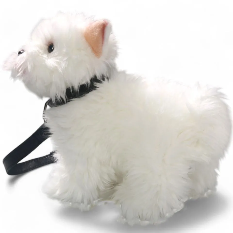 Kuscheltier Westie, West Highland Terrier stehend mit Leine