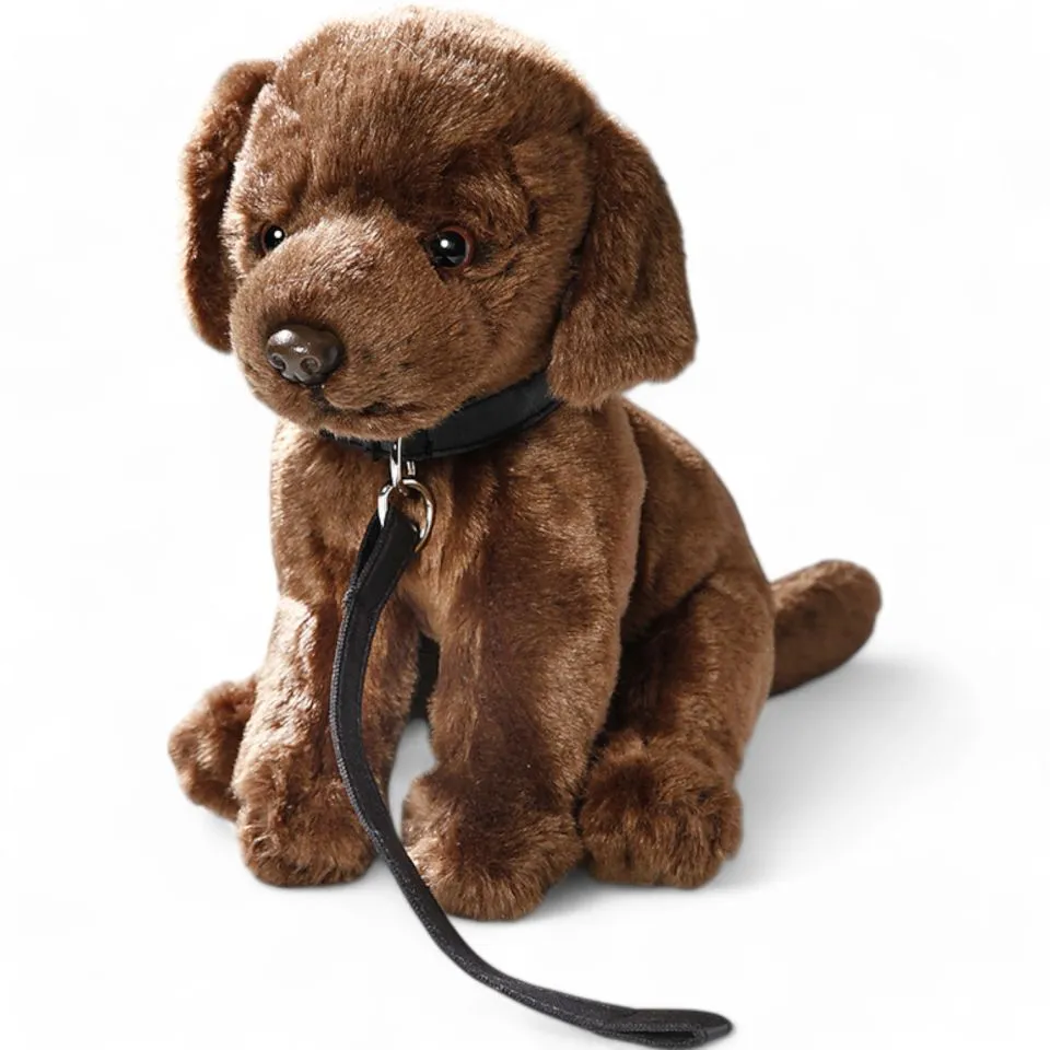 Stuffed Animal Labrador brown with lead sitting