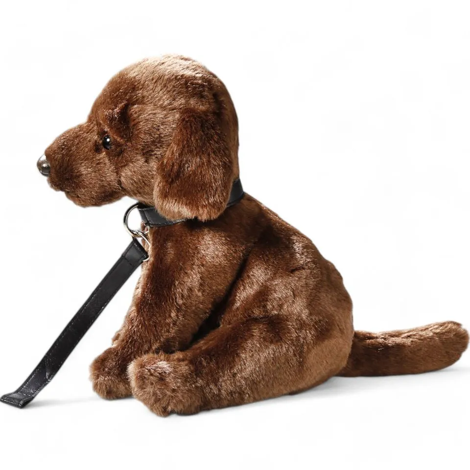 Stuffed Animal Labrador brown with lead sitting