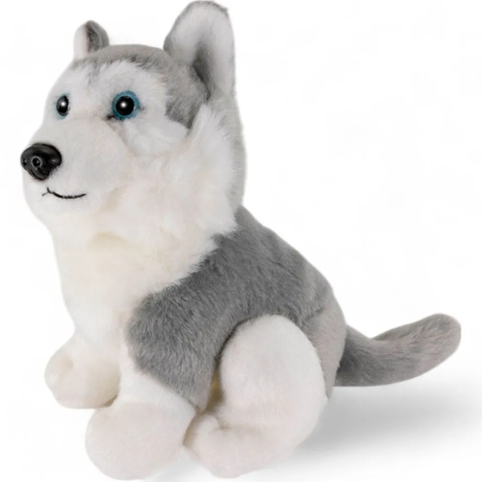 Kuscheltier Husky grau sitzend