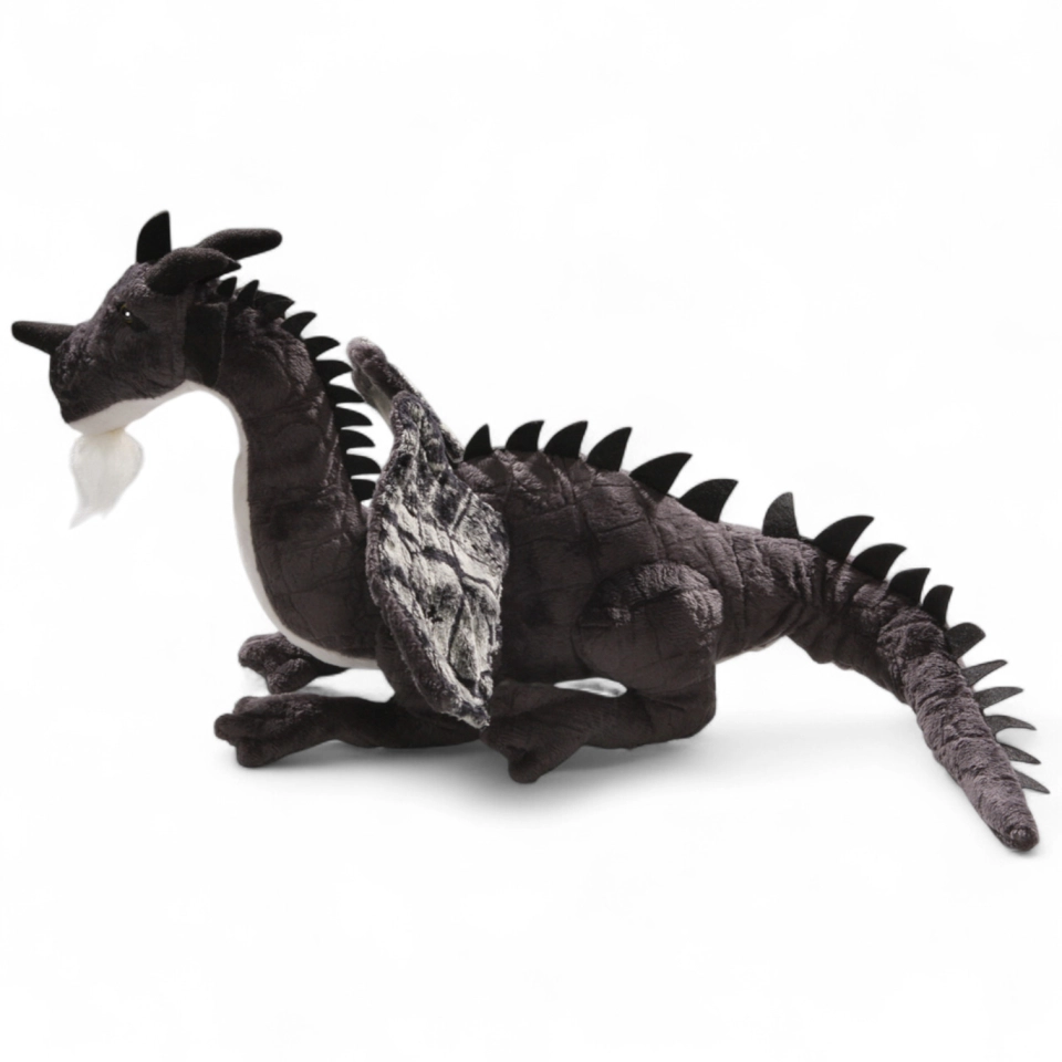 Drache sitzend schwarz Drache sitzend schwarz
