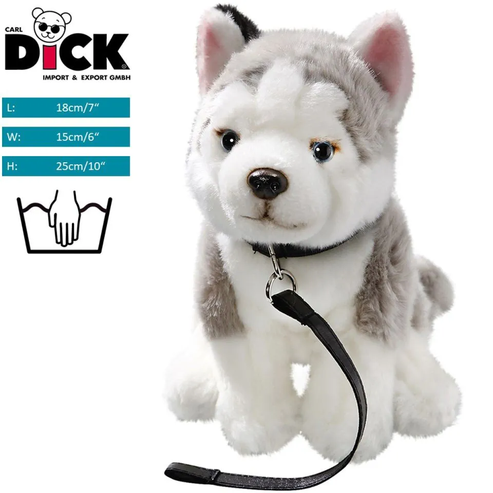 Stuffed Animal Husky sitting with lead