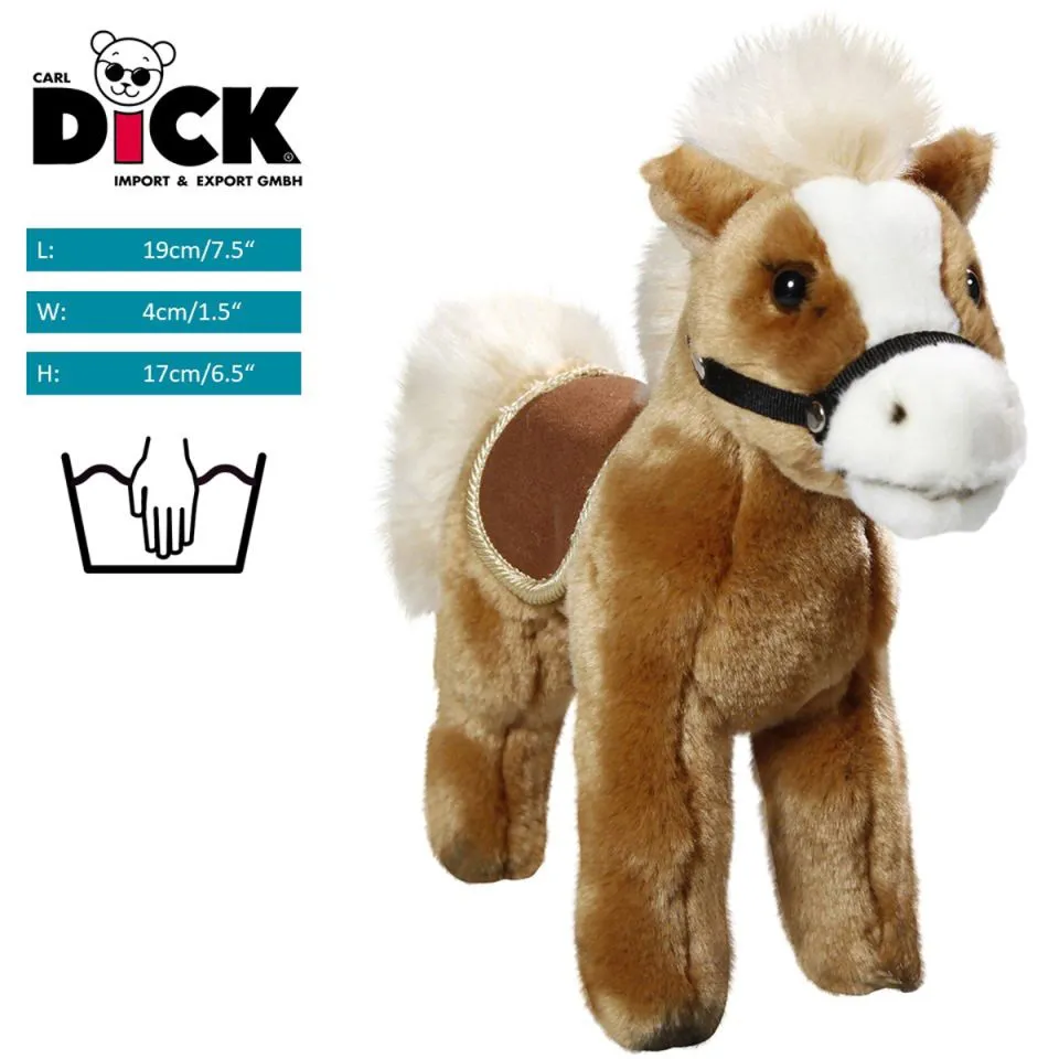 Stuffed Animal Horse standing beige with saddle