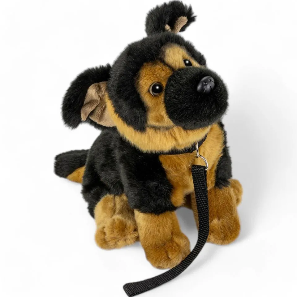 Stuffed Animal German Shepherd Dog with Lead