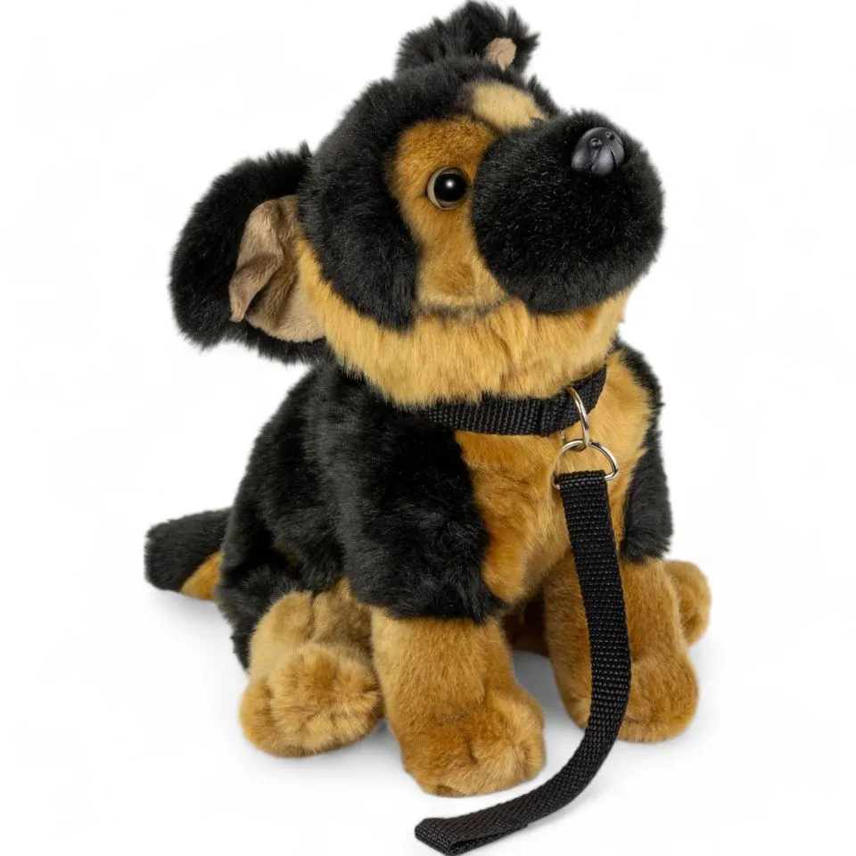 Stuffed Animal German Shepherd Dog with Lead