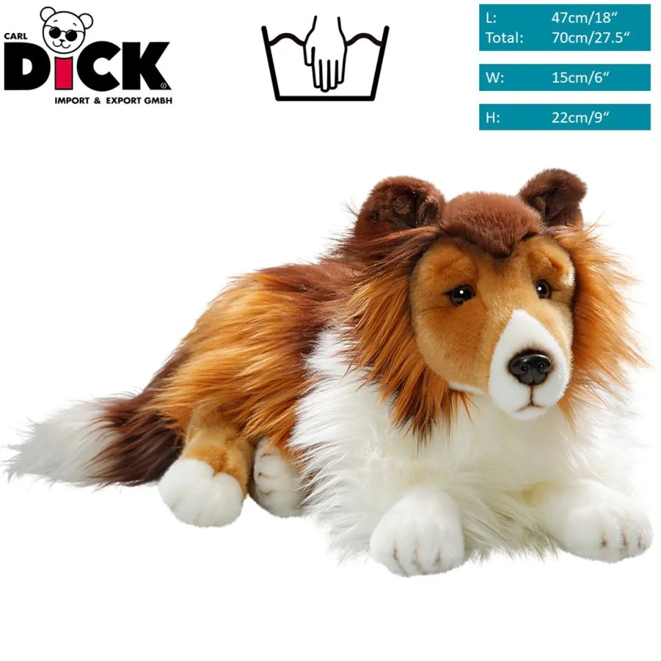 Stuffed Animal Collie, Rough Collie Dog lying