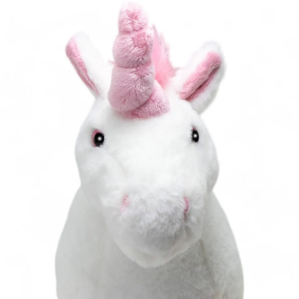 Kuscheltier Einhorn weiß-rosa stehend