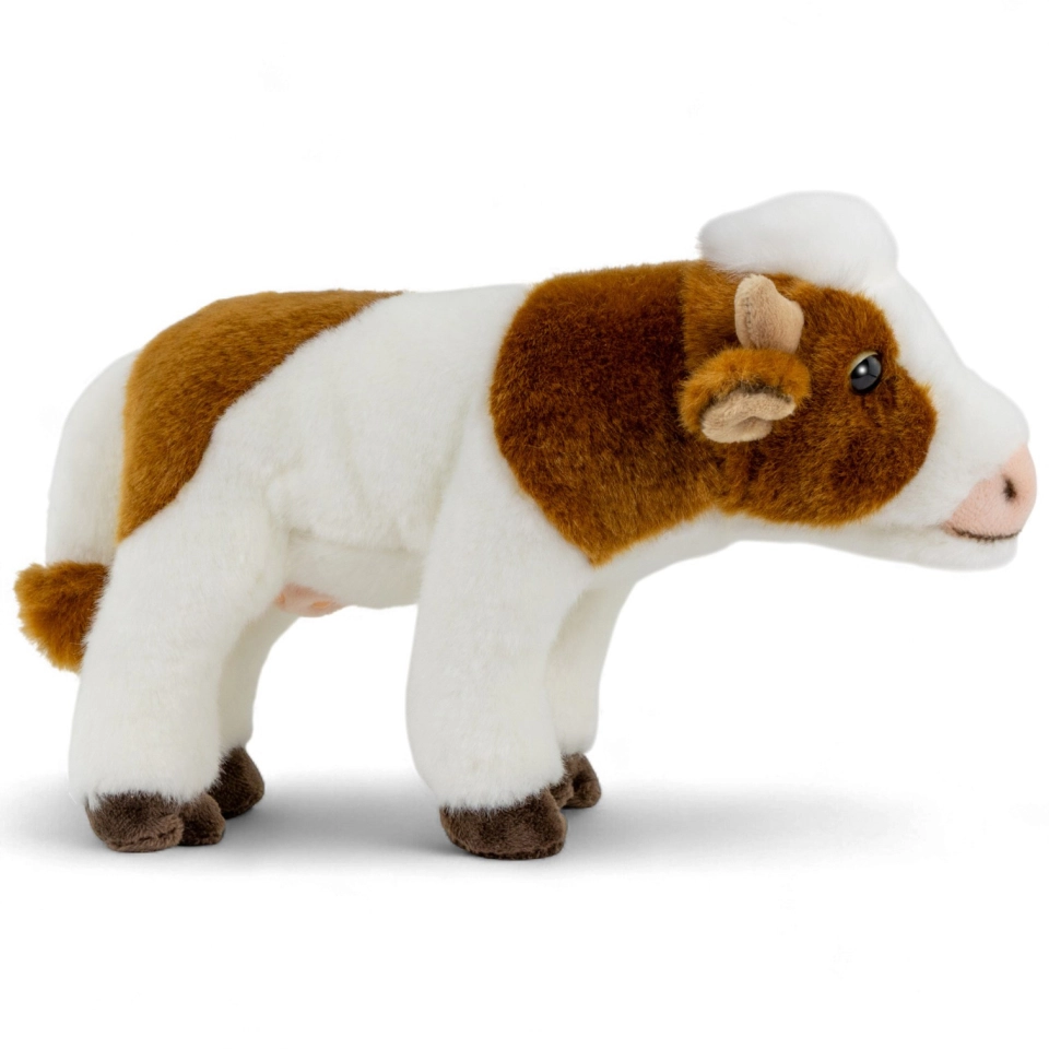 Kuscheltier Kuh braun-weiß stehend