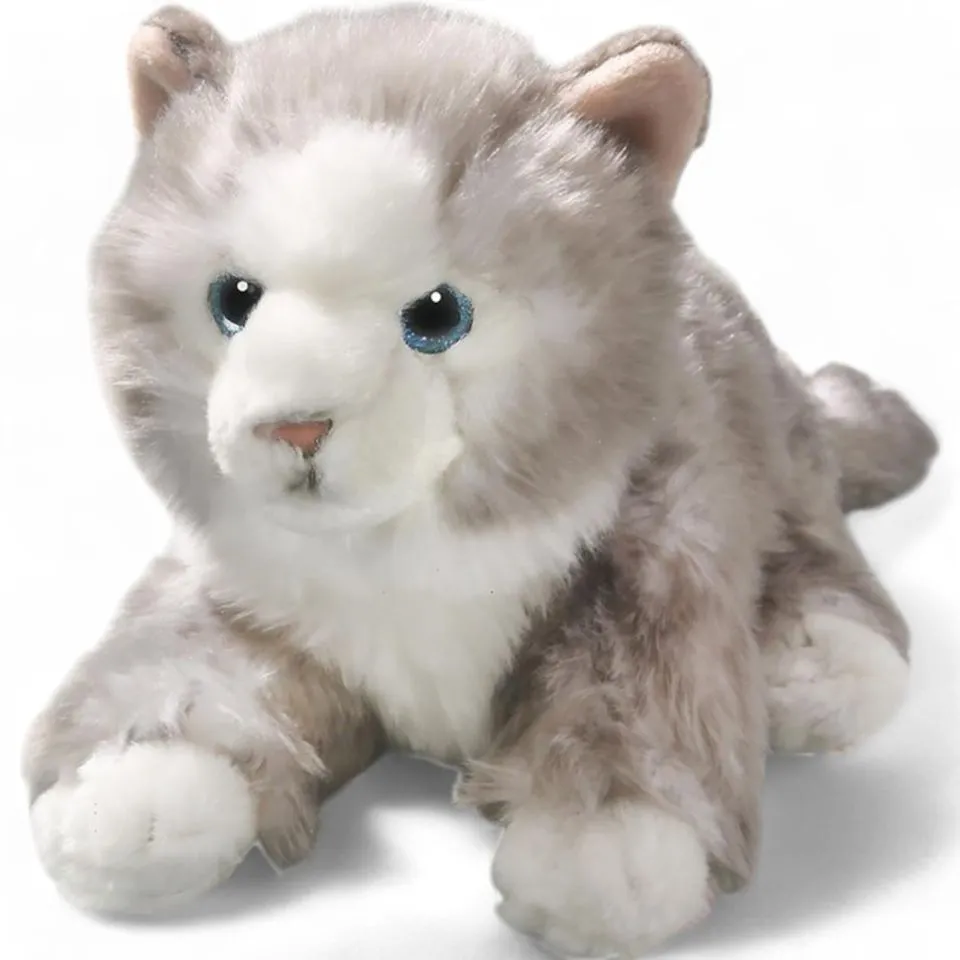 Stuffed Animal Cat lying grey