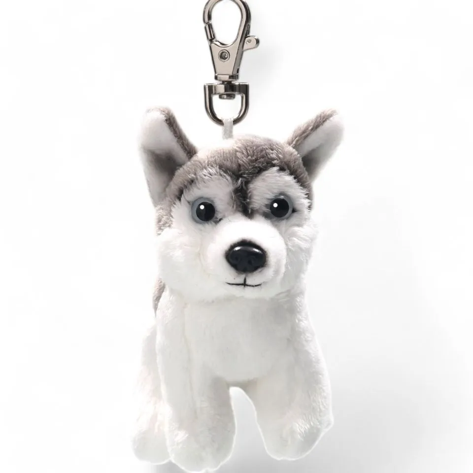 Stuffed Animal Husky Dog Keychain