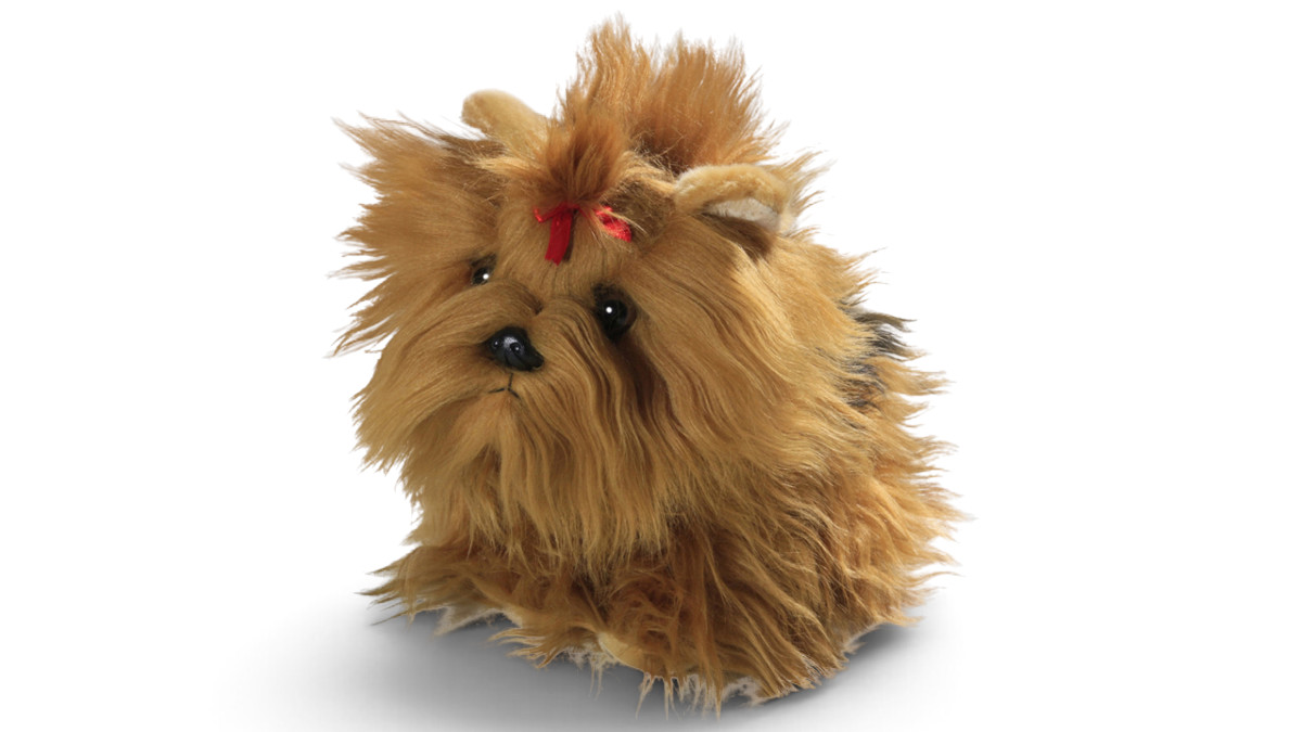 Melody Jane Yorkie Hund – Sitzender Yorkshire Terrier Mit Schleife, 1:12 Maßstab Für Puppenhäuser